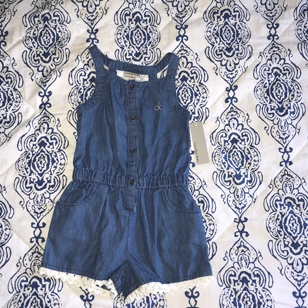 New with Tags, girls denim romper